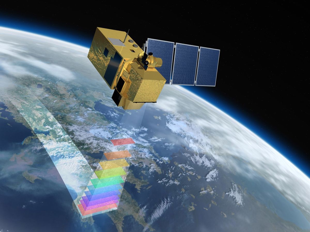 Sentinel-2 satellite above Earth